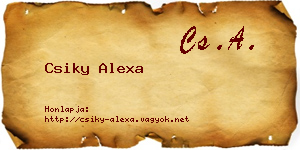 Csiky Alexa névjegykártya